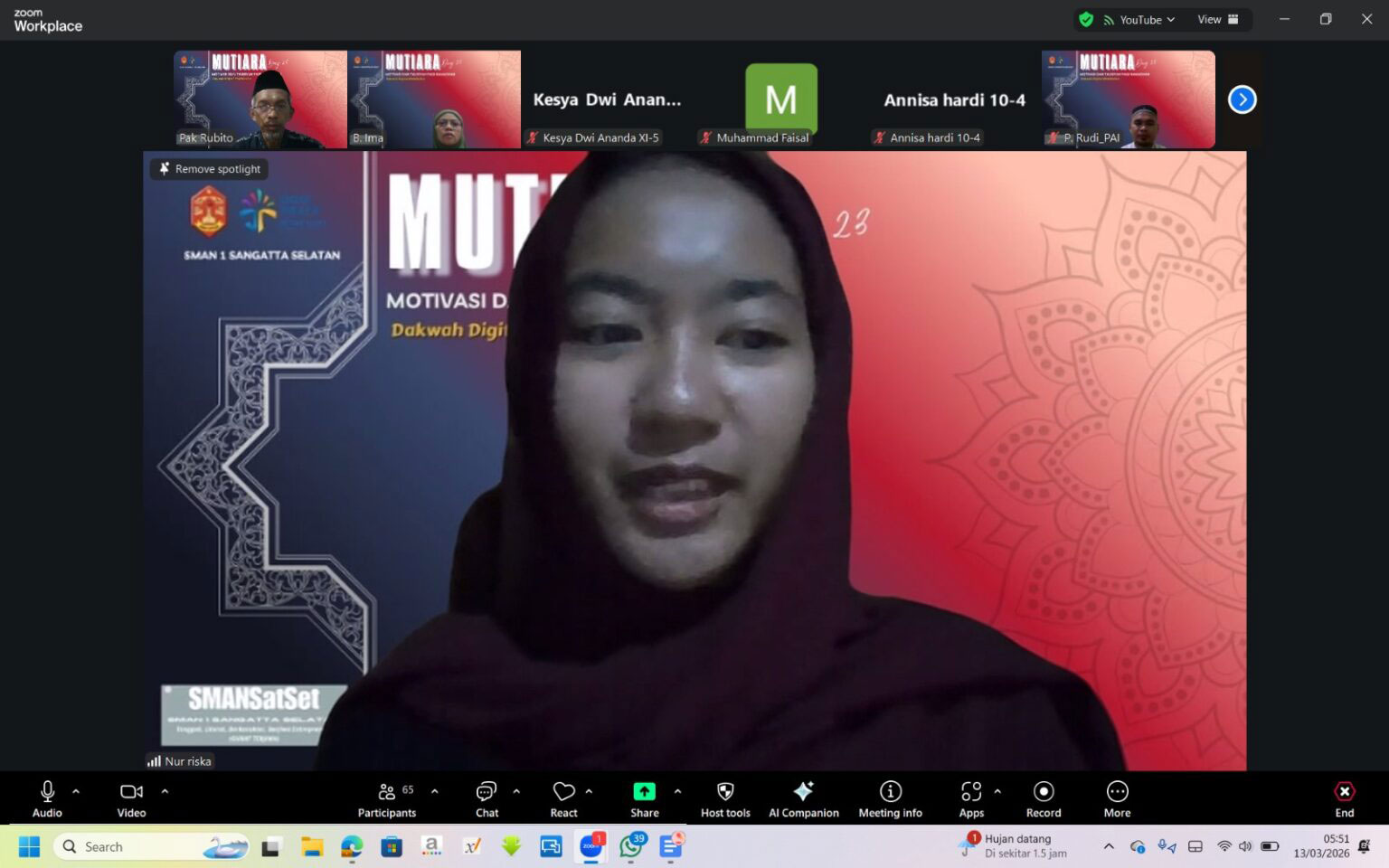 Kegiatan MUTIARA Day 23 – Motivasi dan Tausiyah Pagi Ramadhan