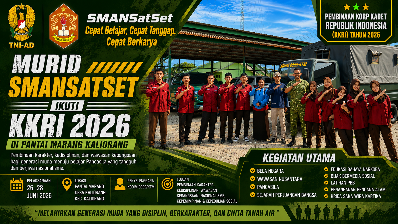 Murid SMANSatSet Ikuti KKRI 2026 di Pantai Marang Kaliorang
