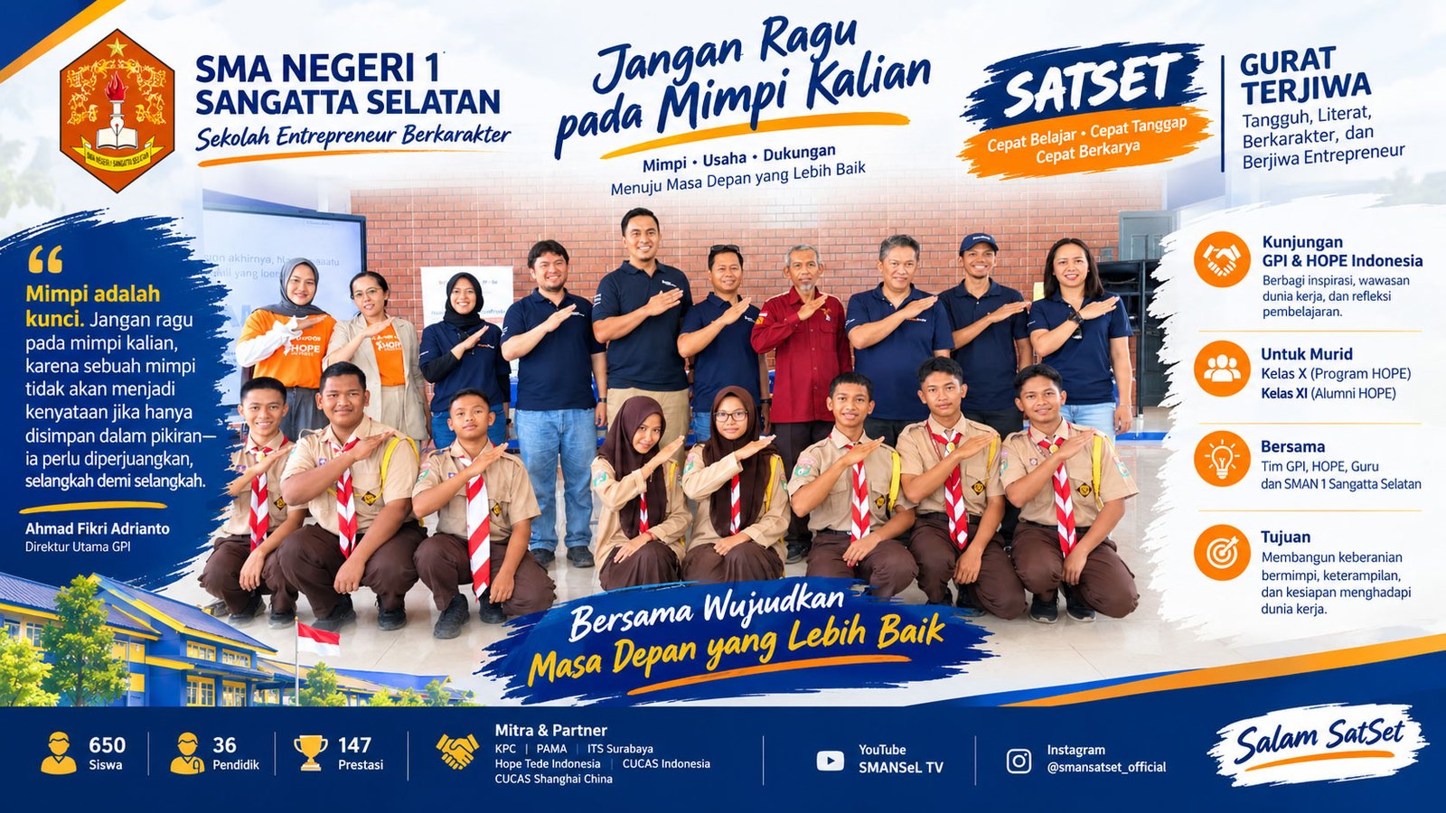Kunjungan GPI dan HOPE Indonesia Menginspirasi Murid SMAN 1 Sangatta Selatan