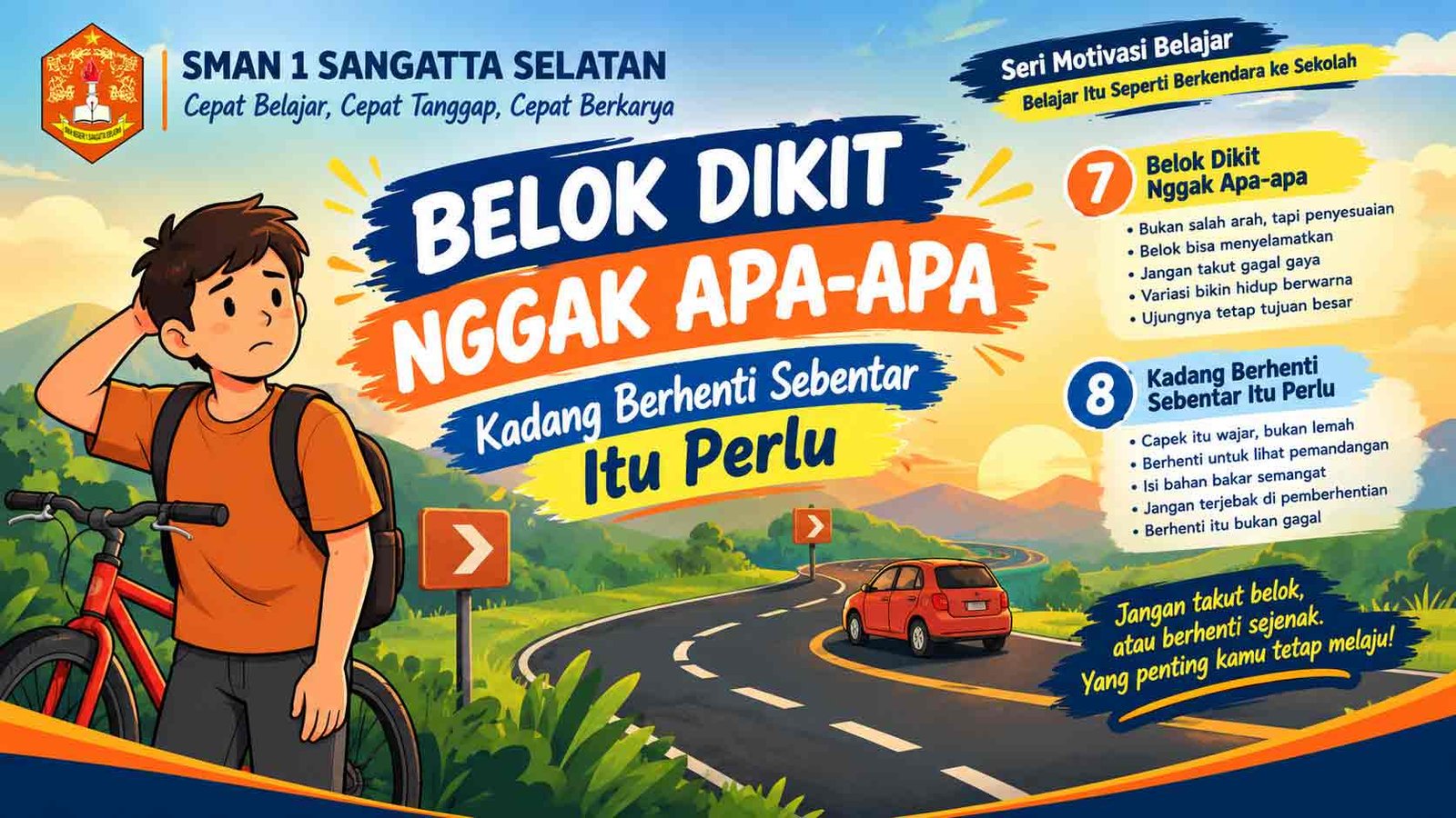 Seri Motivasi (Seri 4) :  BELAJAR ITU SEPERTI BERKENDARA KE SEKOLAH