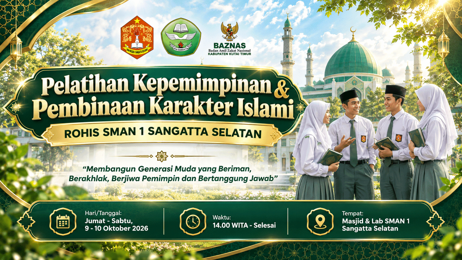 Pelatihan Kepemimpinan dan Pembinaan Karakter Islami ROHIS SMAN 1 Sangatta Selatan